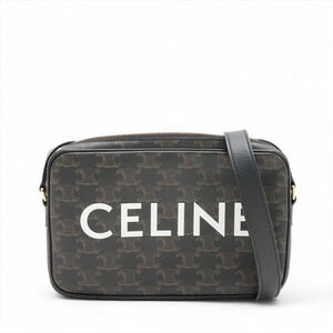 Celine Triomphe Messenger Leather Shoulder Bag Black